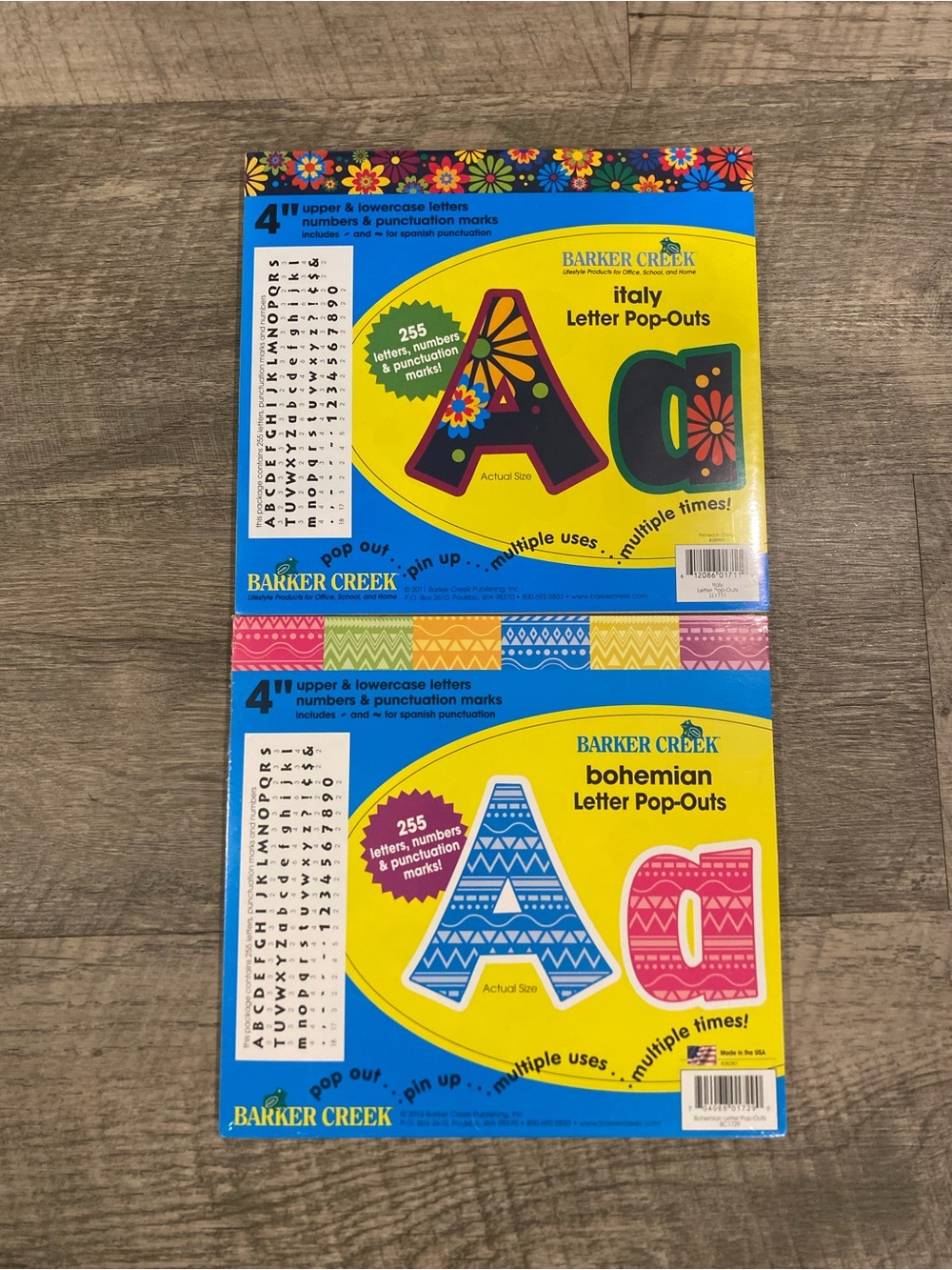 Letter Pop Outs, 4in.